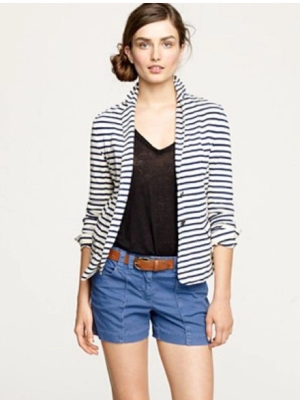 J. Crew Knit Preppy Maritime Striped Blazer Size Medium